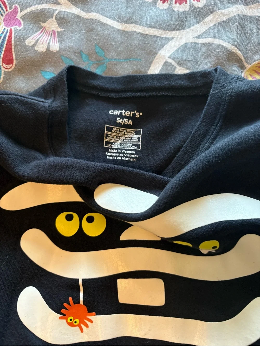 Carter's Black Kids Skeleton Pajama Set - matching 5T and 18 months